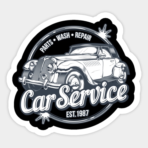 Retro Car Service Sticker by Genuine Vintage